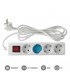 Base Múltiple 4T + Interruptor (3x1.5mm) 3m Blanca