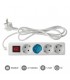 Base Múltiple 4T + Interruptor (3x1.5mm) 1,5m Blanca