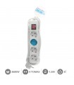 Base Múltiple 4T + Interruptor (3x1.5mm) 1,5m Blanca
