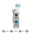 Base Múltiple 3T + Interruptor (3x1.5mm) 1,5m Blanca