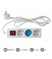 Base Múltiple 3T + Interruptor (3x1.5mm) 1,5m Blanca