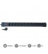 Base Múltiple 12T + Interruptor (3x1.5mm) 1,5m Negra