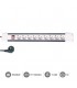 Base Múltiple 9T + Interruptor (3x1.5mm) 1,5m Blanca