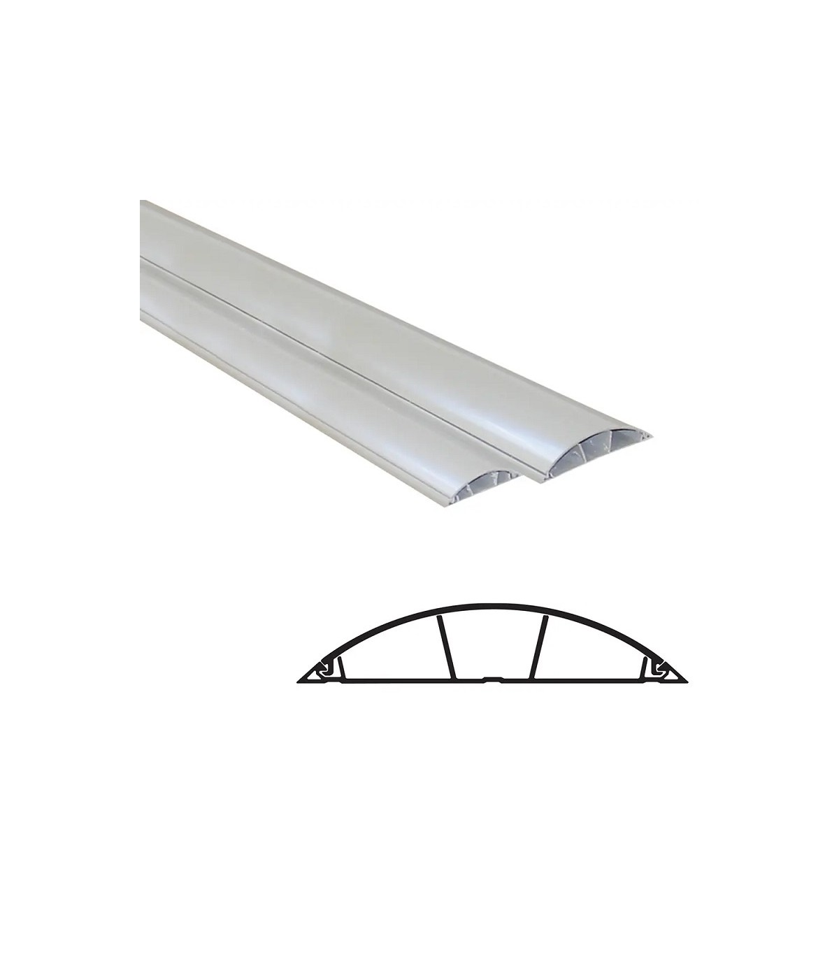 Canal de Suelo 75x17mm Gris Serie 10 -Metro-