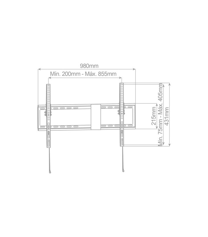 Soporte de TV fijo con sistema Antirrobo 43" / 90"