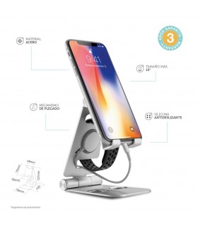 Soporte móvil/tablet multiángulo plegable máximo 10"