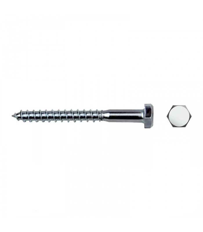 TIRAFONDO HEXAGONAL DIN/REF 571 ZINCADO Ø6x40mm ud