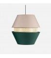 Colgante TRAJANO 1xE27 3 Pantallas Verde / Beige Regulable