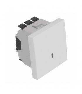 Conmutador con Luminoso 2 Módulos Blanco Mate Q45