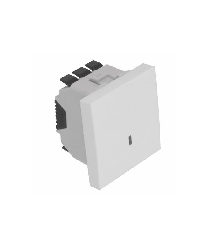 Conmutador con Luminoso 2 Módulos Blanco Mate Q45