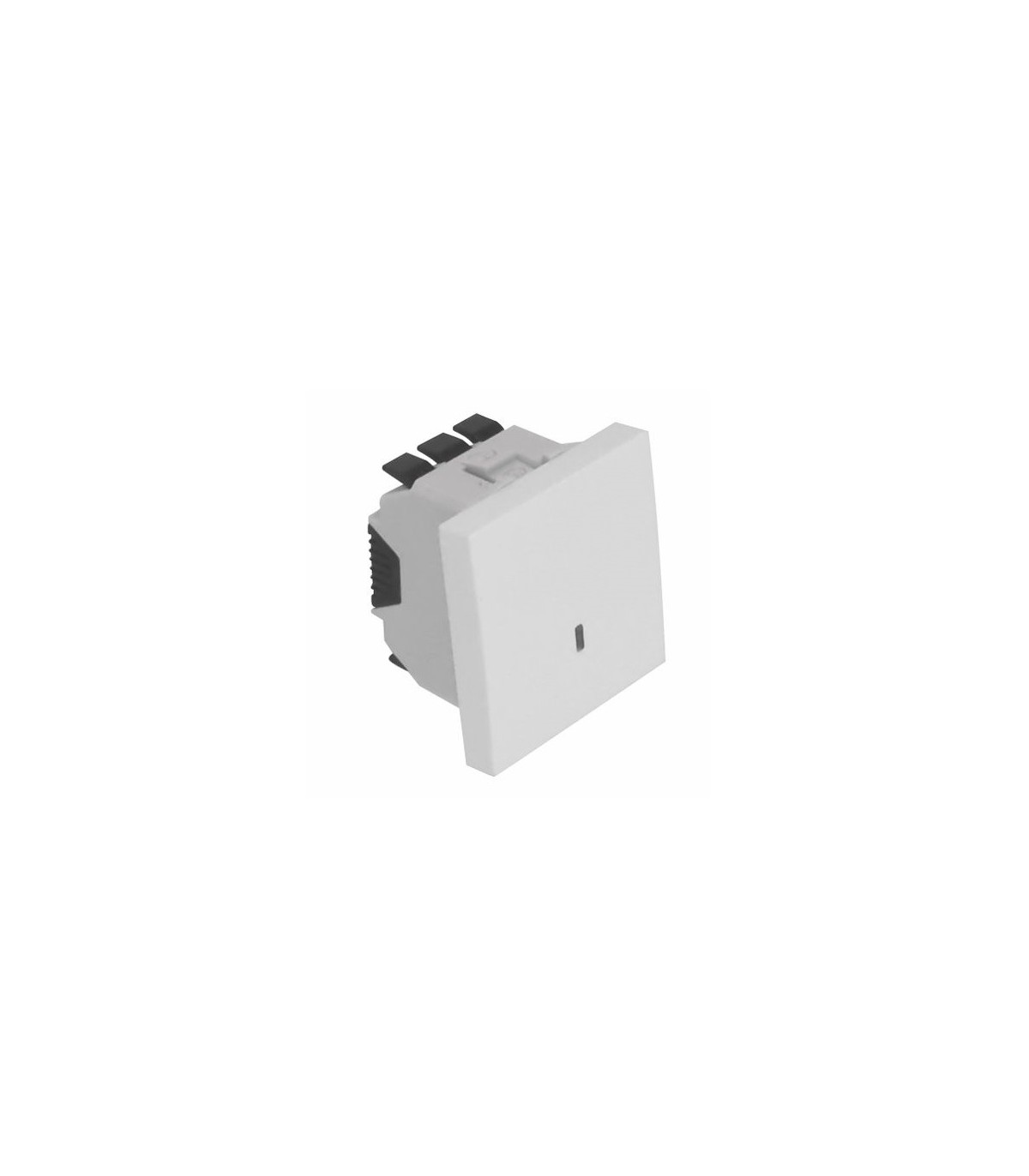 Conmutador con Luminoso 2 Módulos Blanco Mate Q45