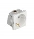 Base Enchufe Schuko con Protección Blanco Mate Q45