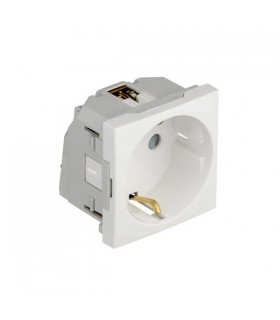 Base Enchufe Schuko con Protección Blanco Mate Q45