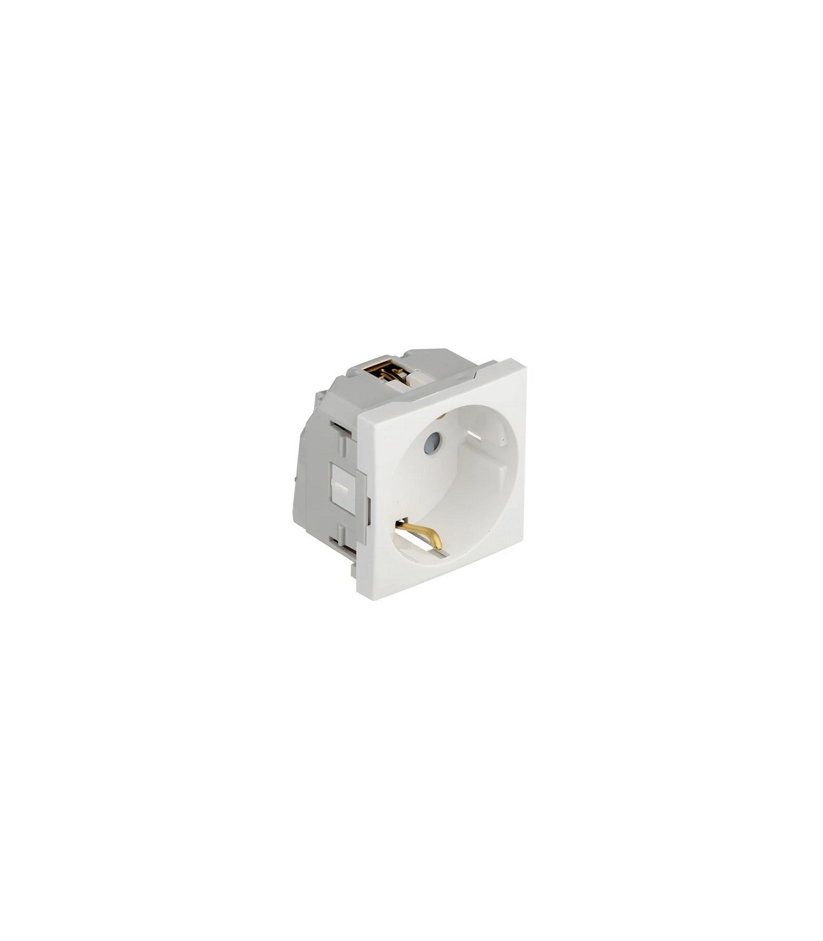 Base Enchufe Schuko con Protección Blanco Mate Q45