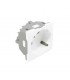 Base Enchufe Schuko 45º con Protección Blanco Mate Q45