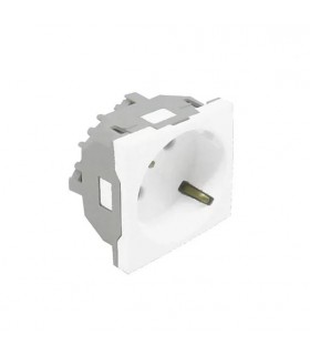 Base Enchufe Schuko 45º con Protección Blanco Mate Q45