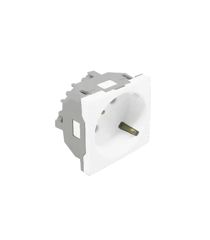 Base Enchufe Schuko 45º con Protección Blanco Mate Q45