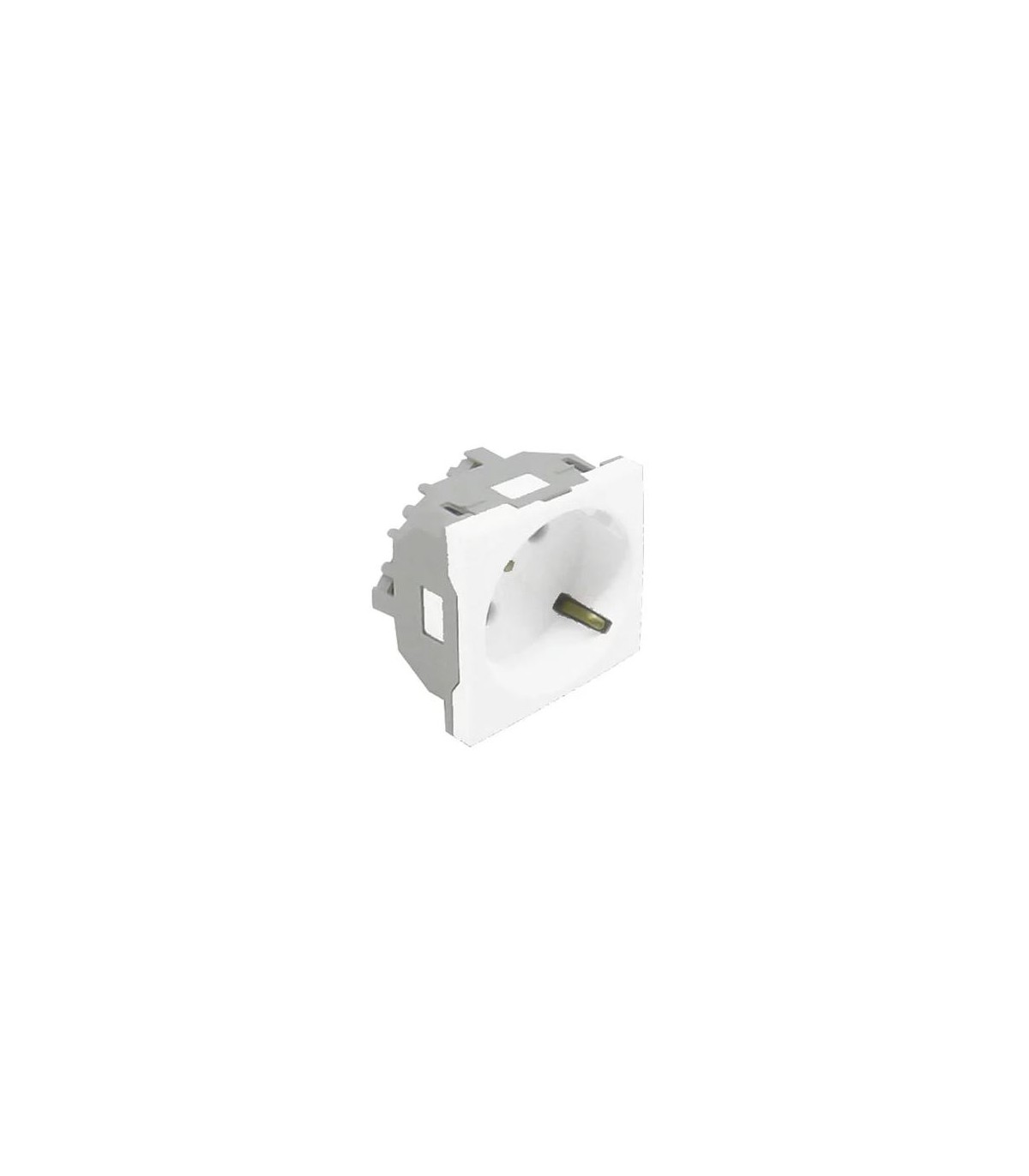 Base Enchufe Schuko 45º con Protección Blanco Mate Q45