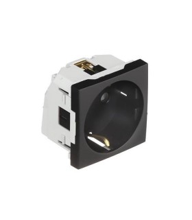 Base Enchufe Schuko 2 Módulos Negro Mate Q45