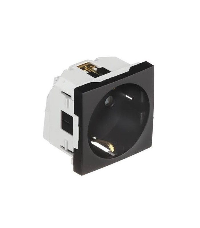 Base Enchufe Schuko 2 Módulos Negro Mate Q45
