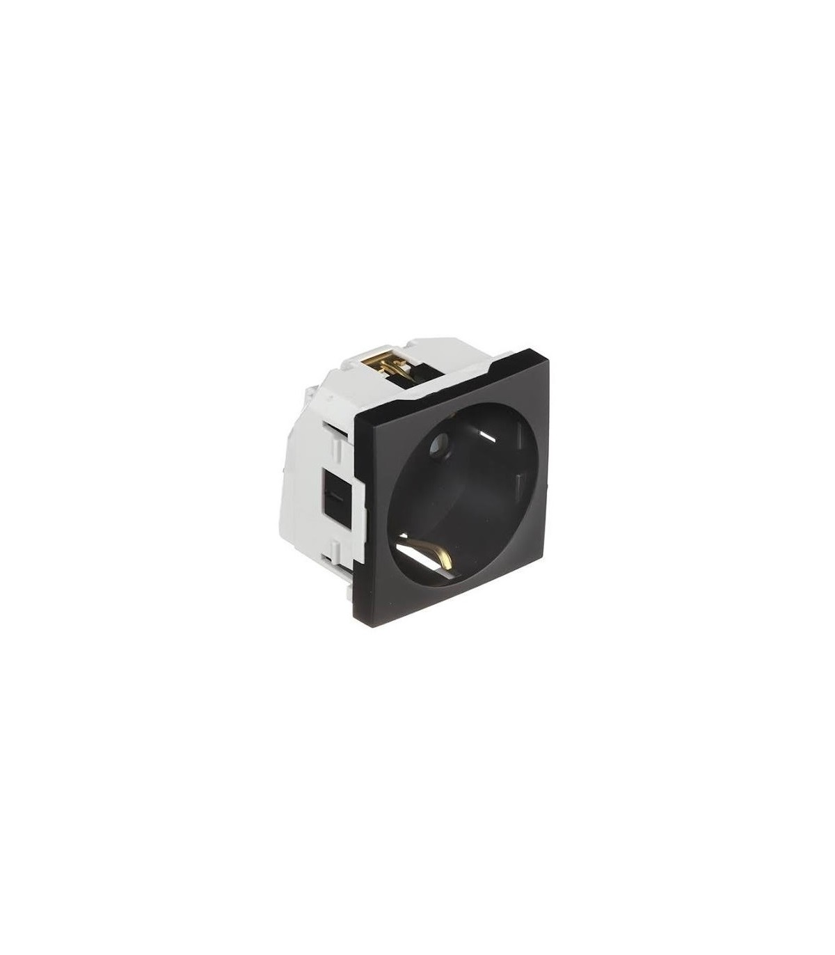 Base Enchufe Schuko 2 Módulos Negro Mate Q45