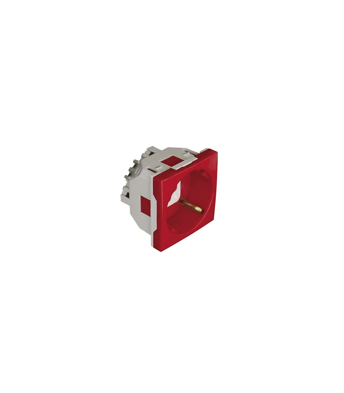 Base Enchufe Schuko 45º con Protección Rojo Q45