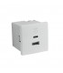 Cargador doble USB Tipo A + Tipo C 2 Módulos Blanco Q45