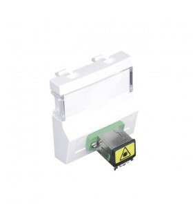 Adaptador conector fibra óptica SC APC Simplex 2 Módulos Blanco Mate Q45