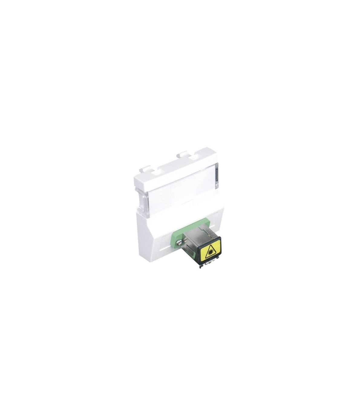 Adaptador conector fibra óptica SC APC Simplex 2 Módulos Blanco Q45