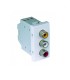 Toma 3 RCA Hembra 1 Módulo Blanco Q45