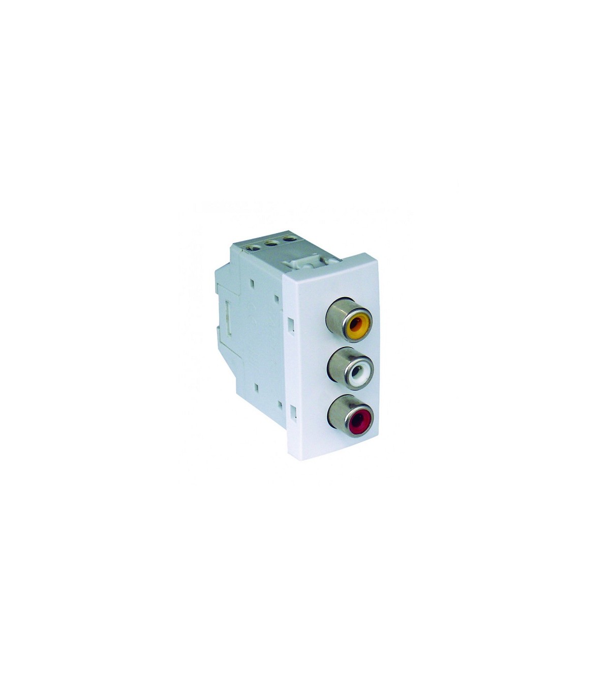 Toma 3 RCA Hembra 1 Módulo Blanco Q45