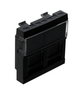 Tapa Doble Toma RJ45 2 Salidas Negro Mate Q45