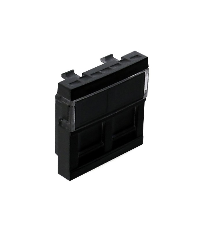 Tapa Doble Toma RJ45 2 Salidas Negro Mate Q45