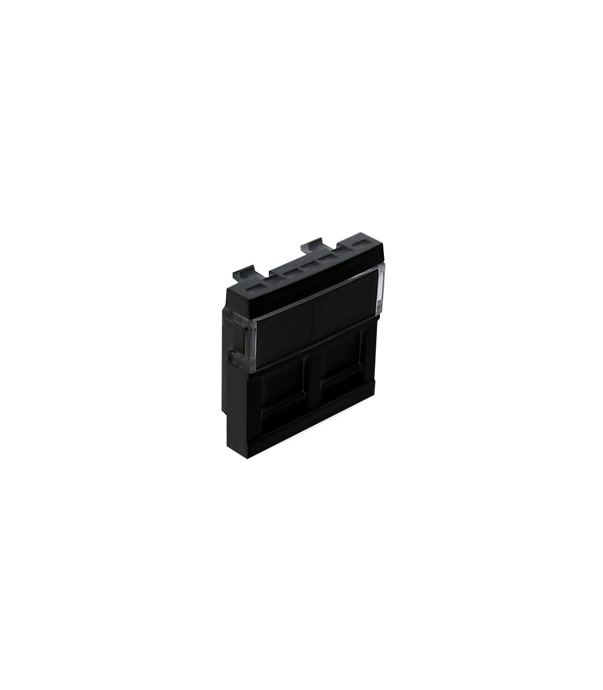Tapa Doble Toma RJ45 2 Salidas Negro Mate Q45