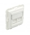 Tapa con Soporte para 2 Conectores RJ45 Blanco APOLO 5000