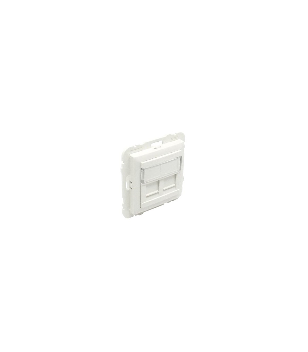 Tapa con Soporte para 2 Conectores RJ45 Blanco APOLO 5000