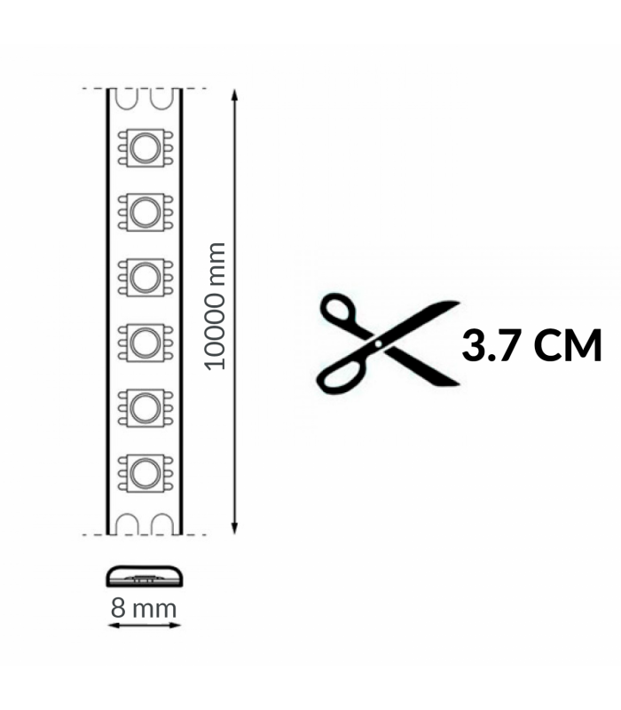 Tira Flexible COB NAKE 10W 1100Lm/M 324Led/m IP20 DC24V -10 Metros-