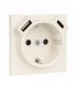 Tapa Base Schuko + USB Tipo A y C Perla Logus 90