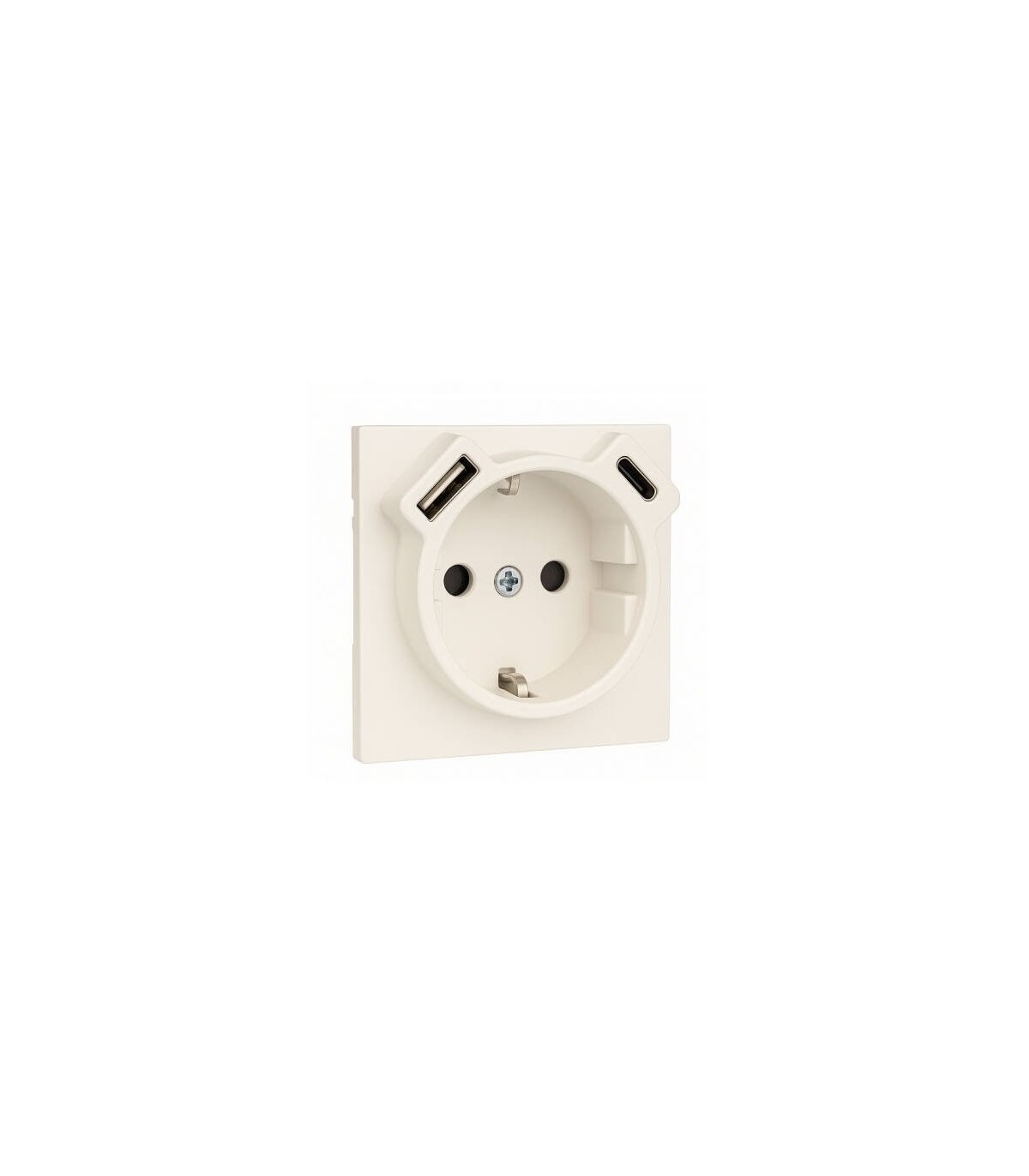 Tapa Base Schuko + USB Tipo A y C Perla Logus 90