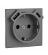 Tapa Base Schuko + USB Tipo A y C Gris Logus 90