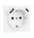 Tapa Base Schuko + USB Tipo A y C Hielo Logus 90
