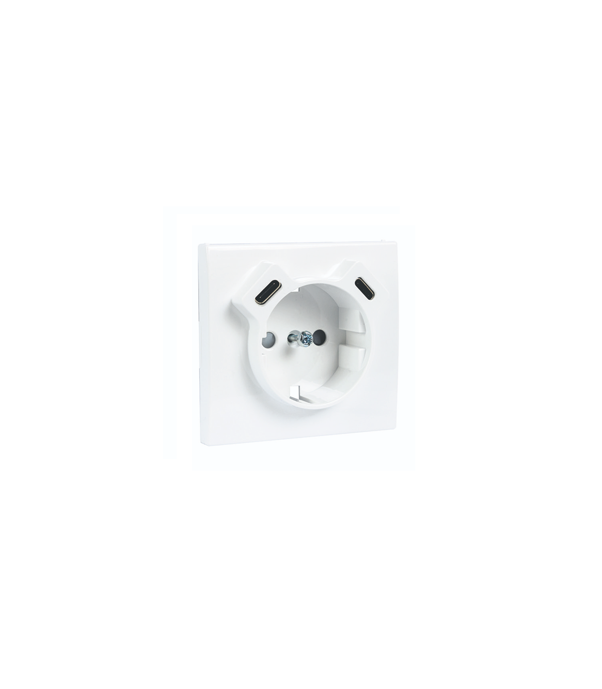 Tapa Base Schuko + USB Tipo C y Tipo C Blanco APOLO 5000