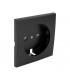 Tapa Base Schuko con Protección Negro Mate Logus 90