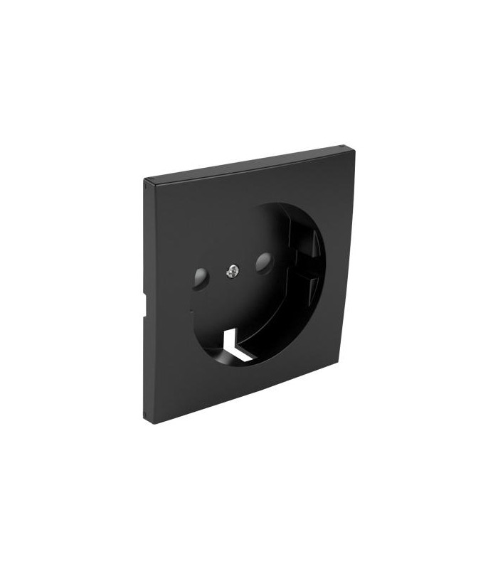Tapa Base Schuko con Protección Negro Mate Logus 90