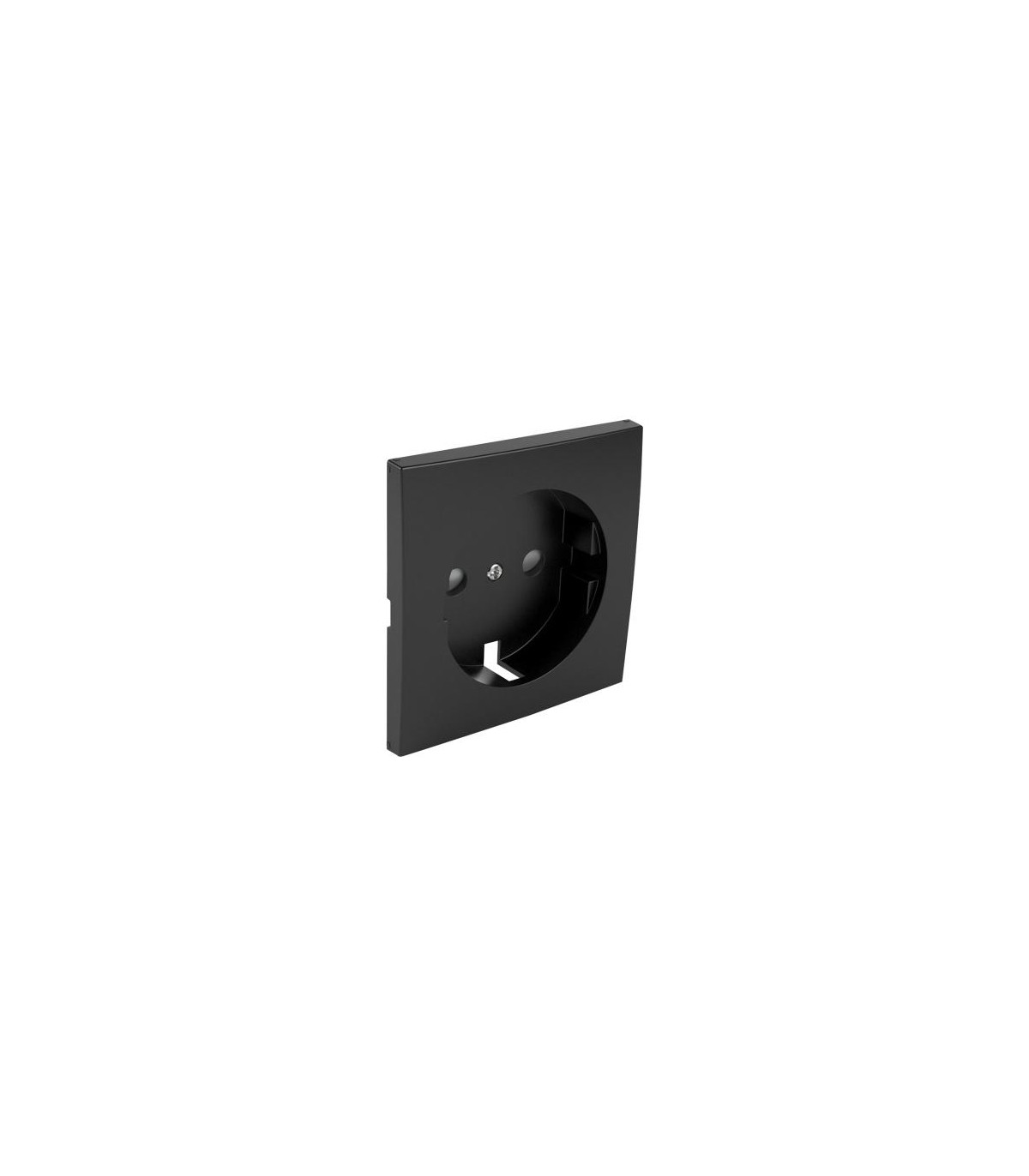 Tapa Base Schuko con Protección Negro Mate Logus 90