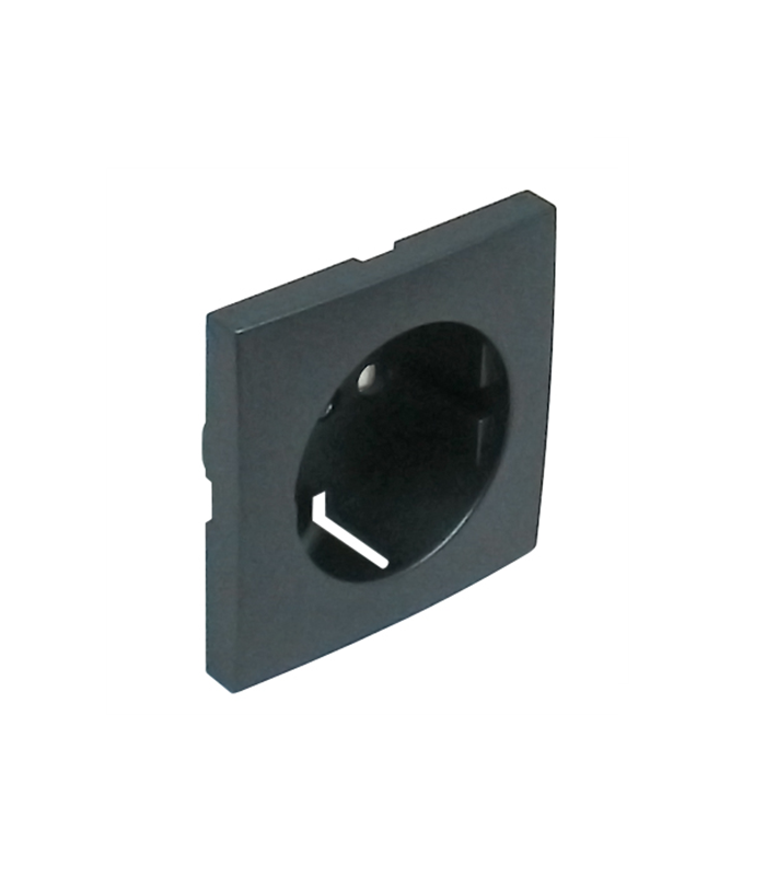 Tapa Base Schuko con Protección Gris Logus 90