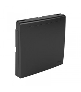 Tapa Articulada Base Schuko con Protección IP44 Negro Mate Logus 90