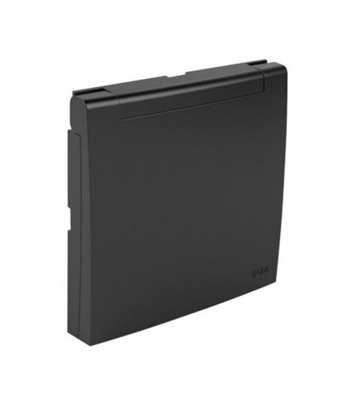 Tapa Articulada Base Schuko con Protección IP44 Negro Mate Logus 90