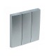 Tecla Triple Aluminio Logus 90