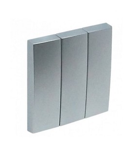 Tecla Triple Aluminio Logus 90